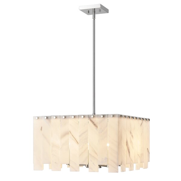 Z-Lite Viviana Chandelier, 8-Light, 19.75 In.W x 12 In.H, Polished Nickel/Alabaster 345P20-PN - main
